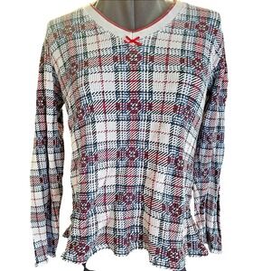 Victoria's Secret waffle thermal Large plaid xmas cotton sleepwear